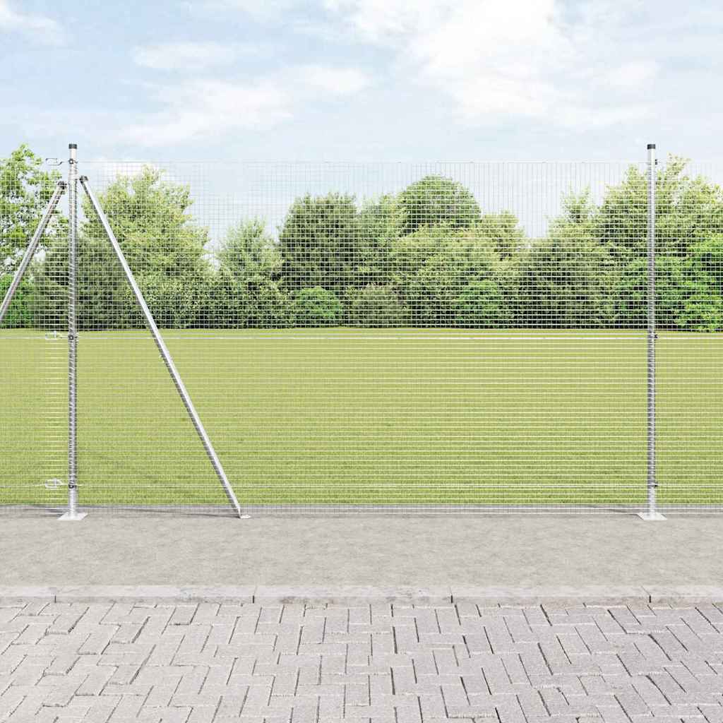 vidaXL Fence Post. Silver-colored