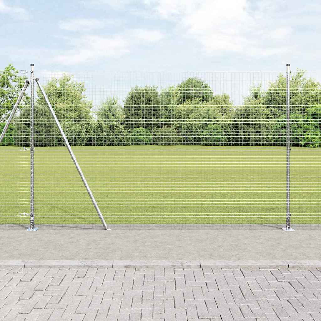 vidaXL Fence Post. Silver-colored
