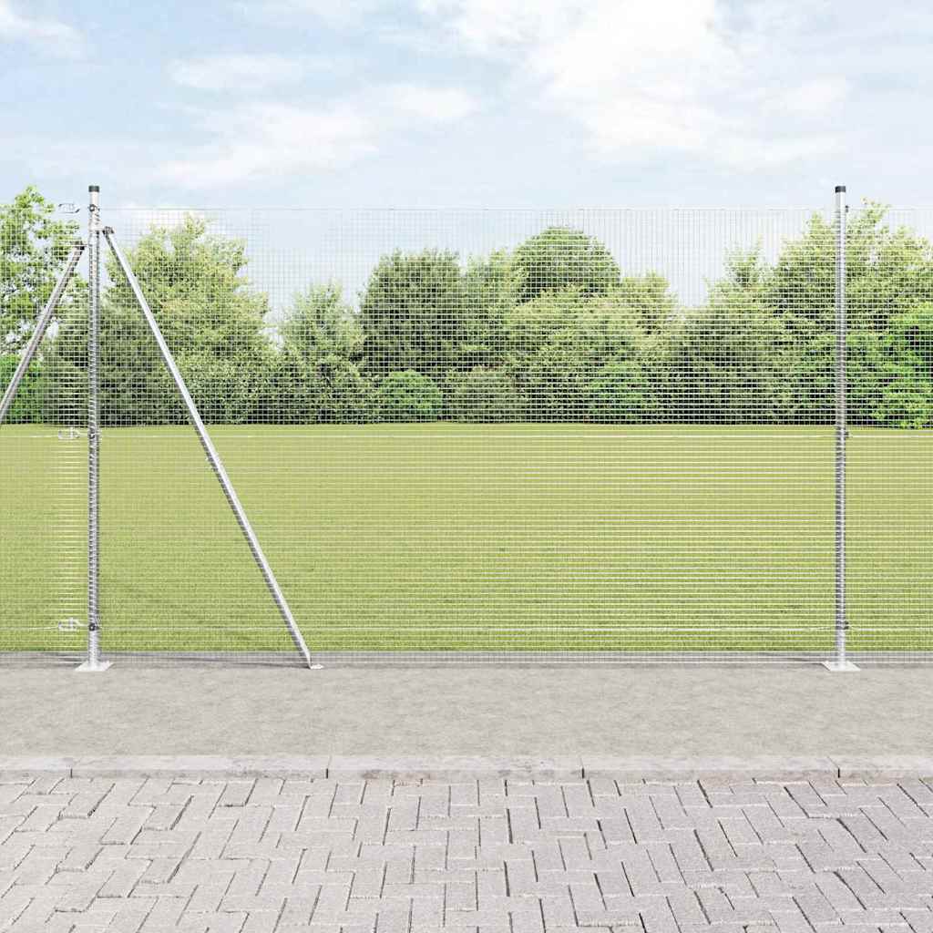 vidaXL Fence Post. Silver-colored