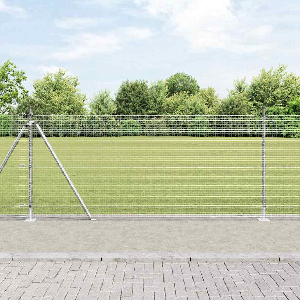 vidaXL Fence Post. Silver-colored