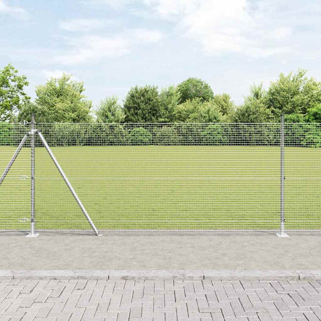 vidaXL Fence Post. Silver-colored