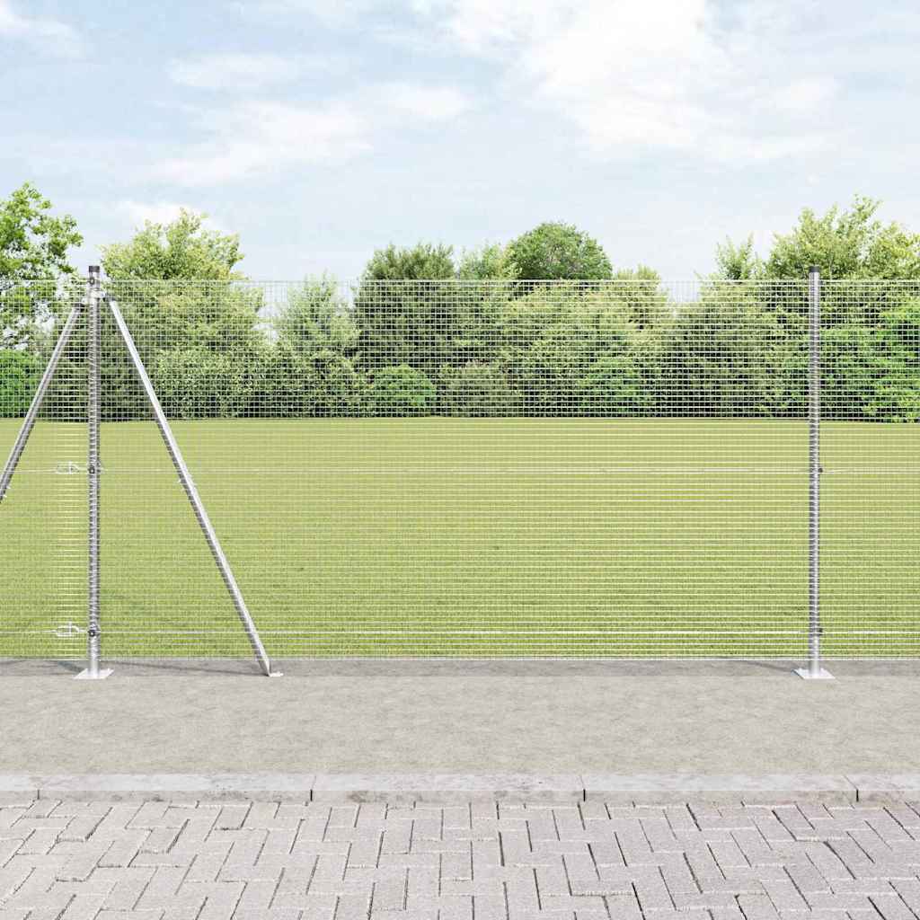 vidaXL Fence Post. Silver-colored