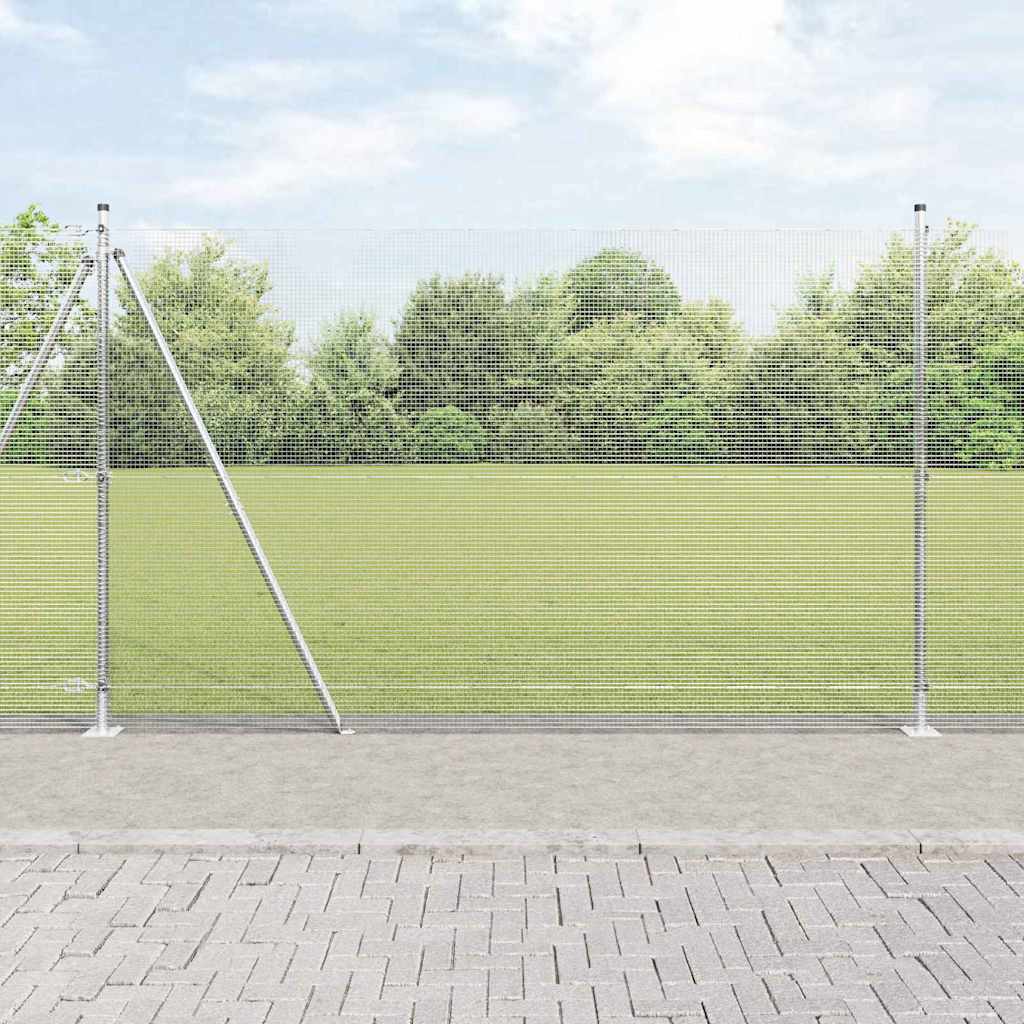 vidaXL Fence Post. Silver-colored