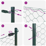 vidaXL Fence Post. Green 10 x 0.4 m (13 mm mesh) Steel and PVC