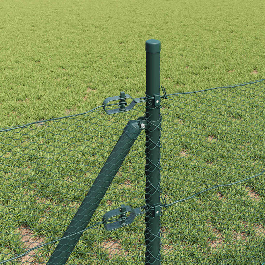 vidaXL Fence Post. Green 10 x 0.4 m (13 mm mesh) Steel and PVC