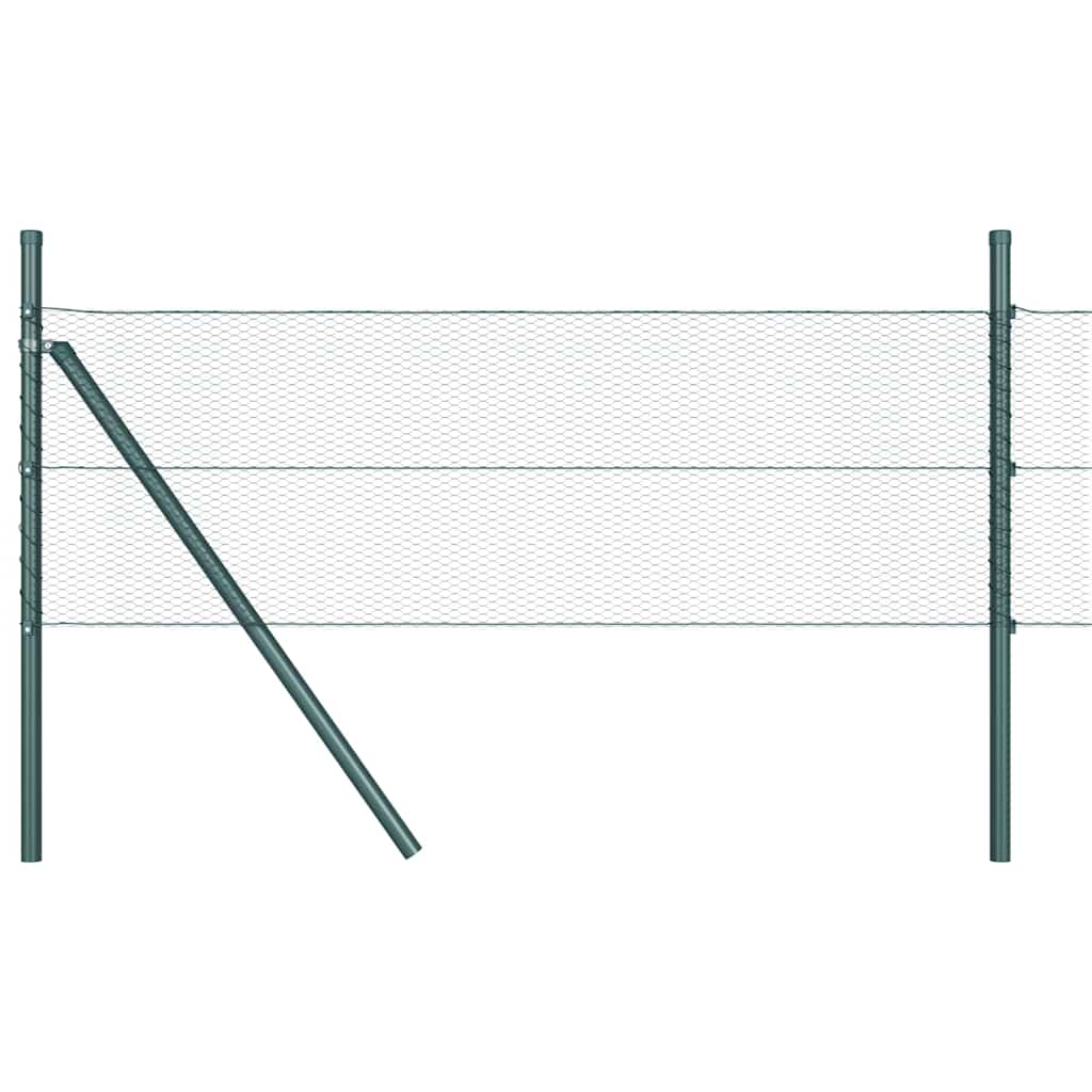 vidaXL Fence Post. Green 10 x 0.4 m (13 mm mesh) Steel and PVC