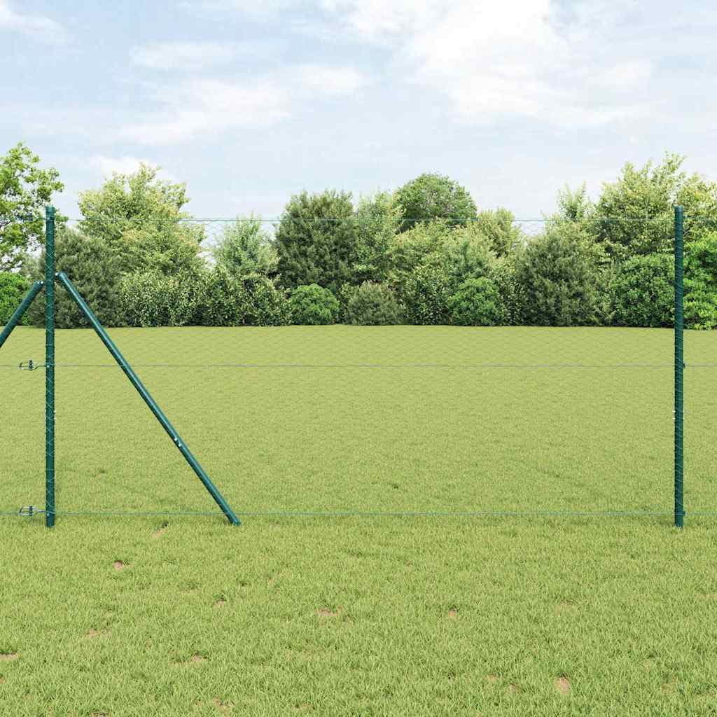 vidaXL Fence Post. Green 10 x 0.4 m (13 mm mesh) Steel and PVC