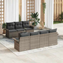 vidaXL Tuinbank Set met kussen 8 pcs Zwart en Crème poly rattan