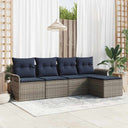 vidaXL Garden Lounge Set with Storage 5 pcs Brown poly rattan
