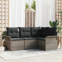 vidaXL Tuinbank Set met opslag 4 pcs Zwart poly rattan