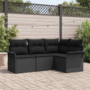 vidaXL Tuinbank Set met opslag 4 pcs Zwart poly rattan