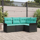 vidaXL Tuinbank Set met opslag 4 pcs Bruin poly rattan