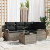 vidaXL Tuinbank Set met opslag 4 pcs Zwart poly rattan