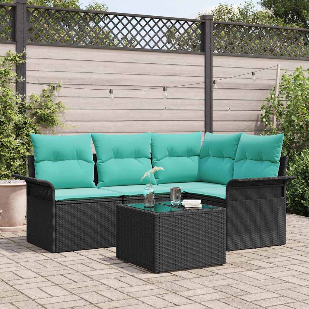 vidaXL Tuinbank Set met opslag 4 pcs Bruin poly rattan