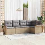 vidaXL Tuinbank Set met opslag 5 pcs Zwart poly rattan