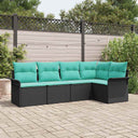 vidaXL Tuinbank Set met opslag 5 pcs Bruin poly rattan