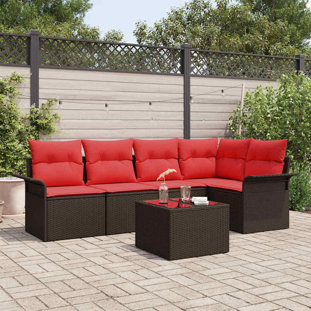 vidaXL Tuinbank Set met opslag 5 pcs Bruin poly rattan