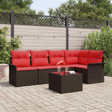 vidaXL Tuinbank Set met opslag 5 pcs Bruin poly rattan
