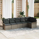 vidaXL Tuinbank Set met kussen met opslag 6 pcs Zwart Poly rattan