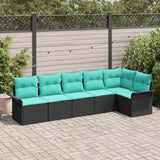vidaXL Tuinbank Set met opslag 6 pcs Bruin poly rattan