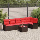 vidaXL Tuinbank Set met opslag 6 pcs Bruin poly rattan