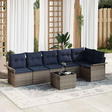 vidaXL Tuinbank Set met opslag 6 pcs Bruin poly rattan