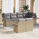 vidaXL Tuinbank Set met kussen met opslag 7 pcs Zwart Poly rattan