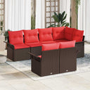 vidaXL Tuinbank Set met kussen met opslag 7 pcs Bruin Poly rattan