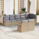 vidaXL Garden Sofa Set with Storage 8 pcs Black poly rattan