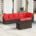 vidaXL Tuinbank Set met opslag 8 pcs Bruin poly rattan