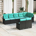 vidaXL Tuinbank Set met opslag 8 pcs Bruin poly rattan