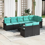 vidaXL Tuinbank Set met opslag 8 pcs Bruin poly rattan