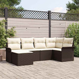 vidaXL Tuinbank Set met opslag 6 pcs Zwart poly rattan