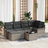 vidaXL Tuinbank Set met opslag 6 pcs Zwart poly rattan