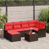vidaXL Tuinbank Set met opslag 6 pcs Bruin poly rattan