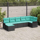 vidaXL Tuinbank Set met opslag 7 pcs Beige poly rattan