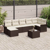 vidaXL Tuinbank Set met opslag 7 pcs Zwart poly rattan