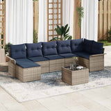 vidaXL Tuinbank Set met opslag 7 pcs Beige poly rattan