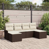 vidaXL Tuinbank Set met opslag 6 pcs Zwart poly rattan
