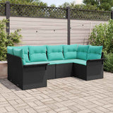 vidaXL Garden Sofa Set with Storage 6 pcs Brown Poly Rattan