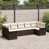 vidaXL Tuinbank Set met kussen met opslag 7 pcs Zwart Poly rattan
