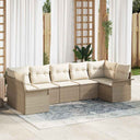 vidaXL Tuinbank Set met kussen met opslag 7 pcs Zwart Poly rattan