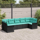 vidaXL Garden Dining Set with storage 7 pcs Brown Poly Rattan