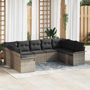 vidaXL Tuinbank Set met opslag 9 pcs Zwart poly rattan