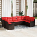 vidaXL Tuinbank Set met opslag 9 pcs Beige poly rattan