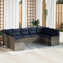 vidaXL Tuinbank Set met opslag 9 pcs Beige poly rattan
