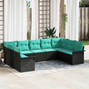vidaXL Tuinbank Set met opslag 9 pcs Beige poly rattan