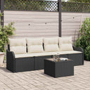 vidaXL Tuinbank Set met opslag 5 pcs Zwart en Crème poly rattan