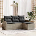 vidaXL Tuinbank Set met opslag 4 pcs Zwart poly rattan