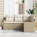 vidaXL Tuinbank Set met opslag 4 pcs Zwart poly rattan
